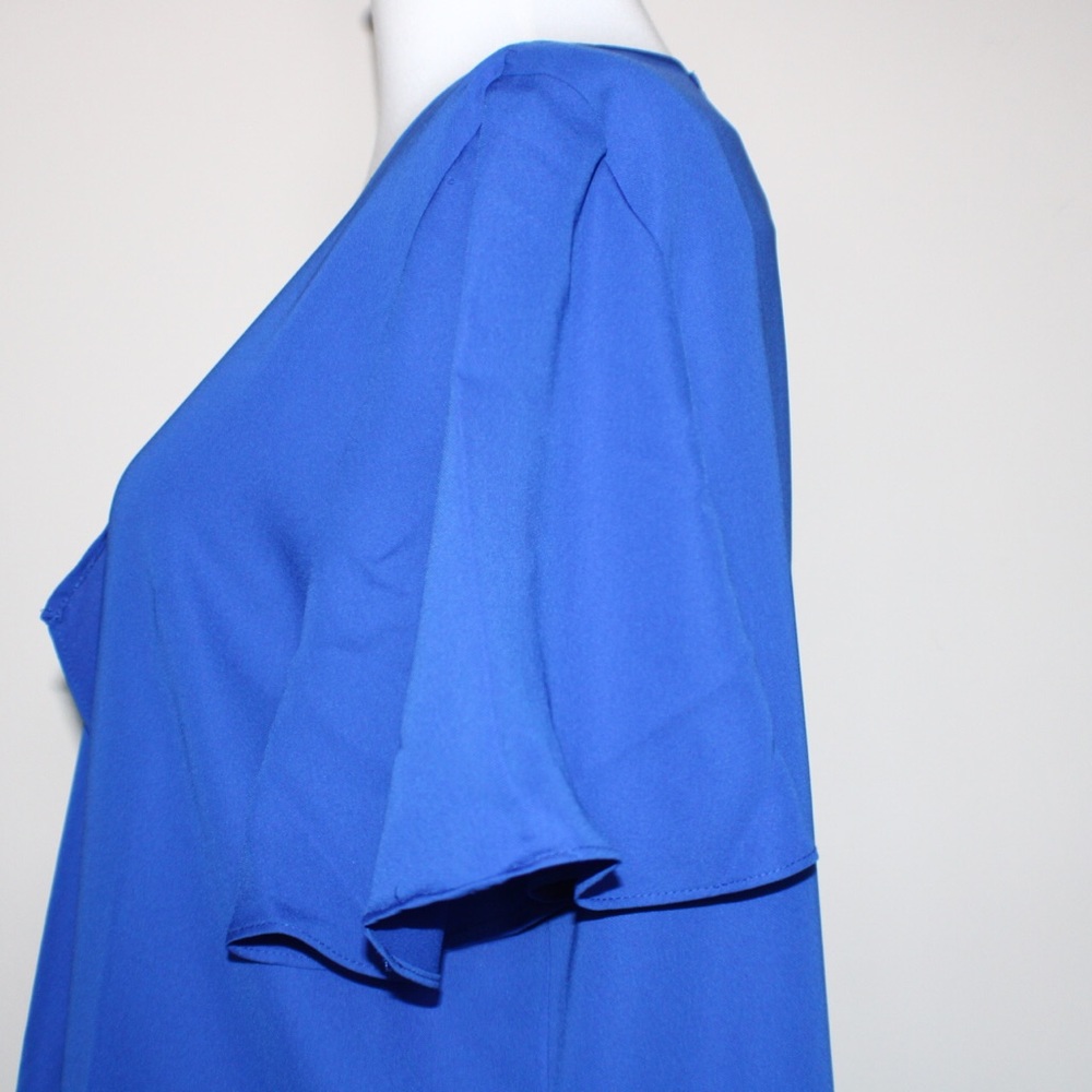 BCBGMaxAzria Blue Ruffle Mini Shift Dress Size Large - Picture 10 of 14